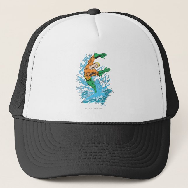 Aquaman Leaps in Wave Trucker Hat (Front)