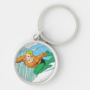 Aquaman Leaps Left Key Ring