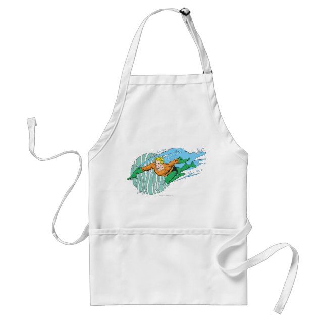 Aquaman Leaps Left Standard Apron (Front)