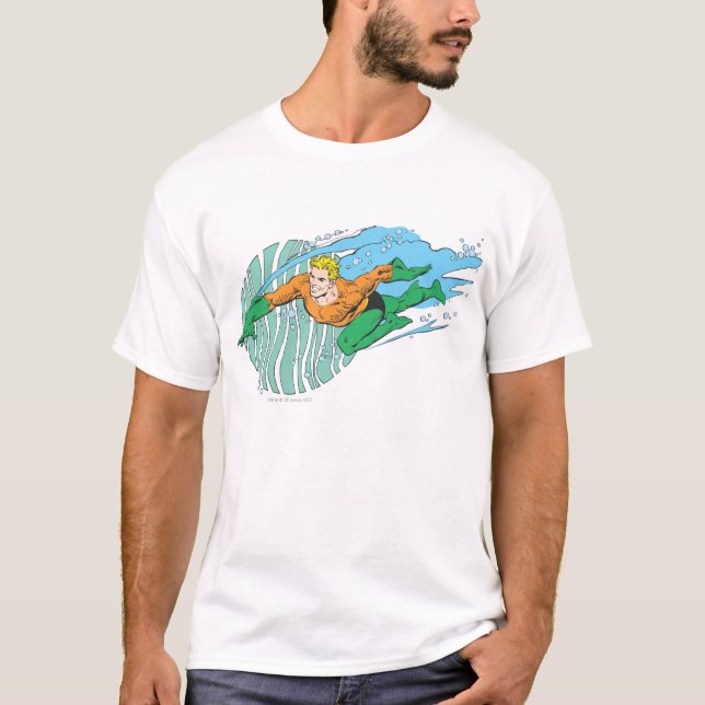 Aquaman Leaps Left T-Shirt (Front)