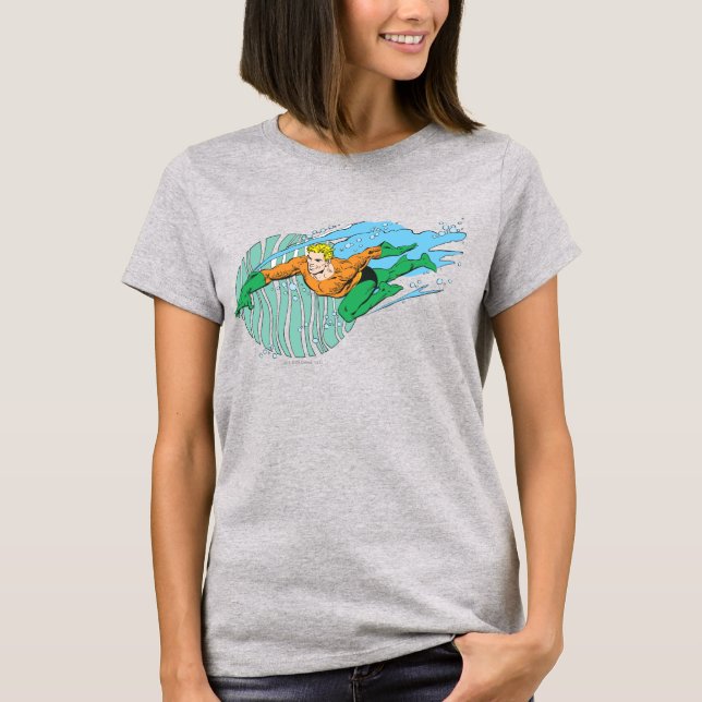 Aquaman Leaps Left T-Shirt (Front)