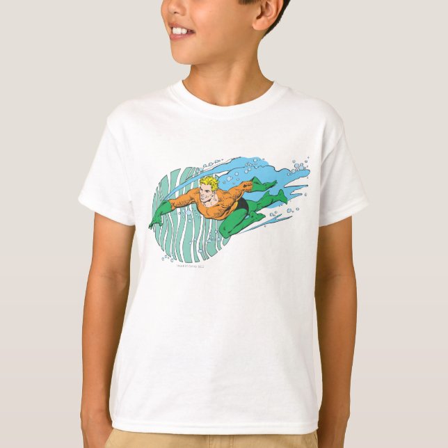 Aquaman Leaps Left T-Shirt (Front)