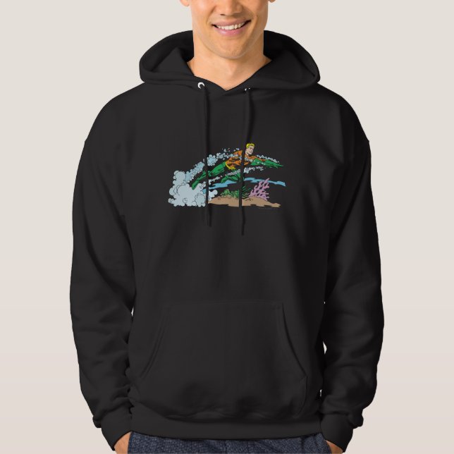 Aquaman Leaps Over Coral Hoodie (Front)