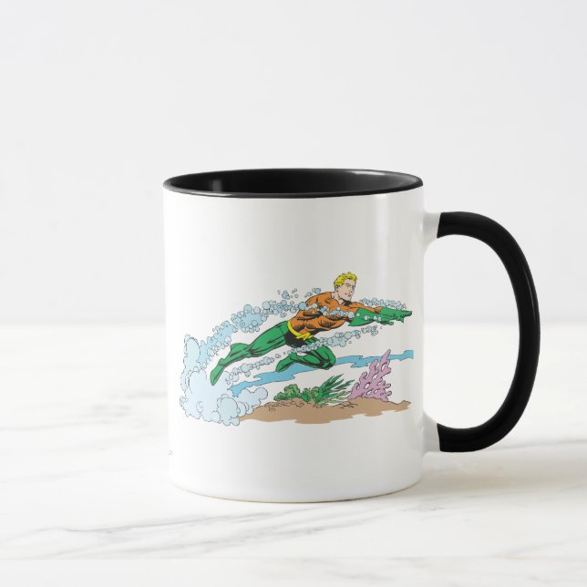 Aquaman Leaps Over Coral Mug (Right)
