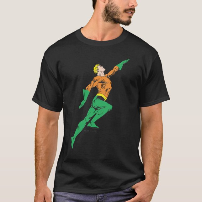 Aquaman Leaps Up T-Shirt (Front)
