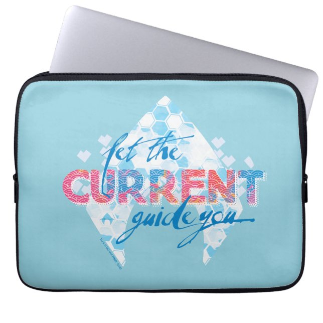Aquaman | "Let The Current Guide You" Logo Graphic Laptop Sleeve (Front)