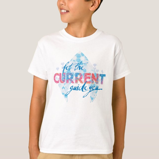 Aquaman | "Let The Current Guide You" Logo Graphic T-Shirt (Front)