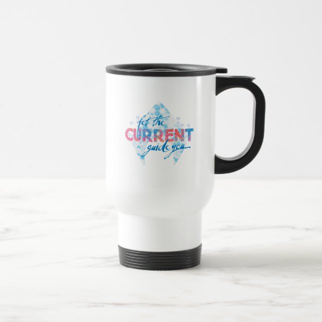 Aquaman | "Let The Current Guide You" Logo Graphic Travel Mug (Right)