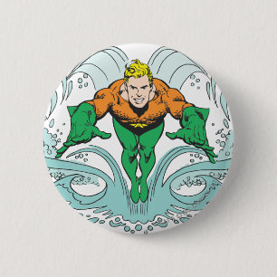 Aquaman Lunging Forward 6 Cm Round Badge