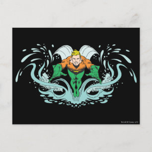 Aquaman Lunging Forward Postcard