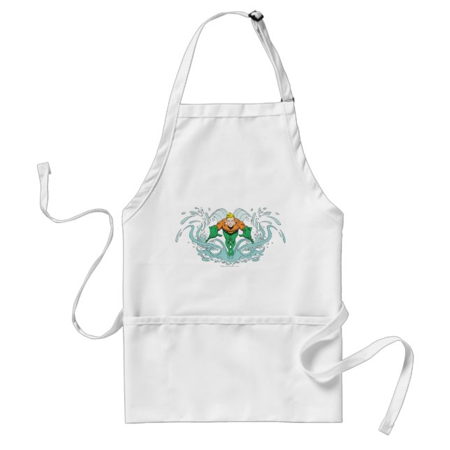 Aquaman Lunging Forward Standard Apron (Front)