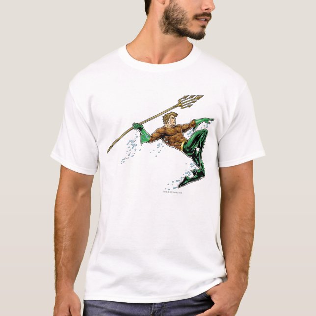 Aquaman Lunging with Spear T-Shirt (Front)