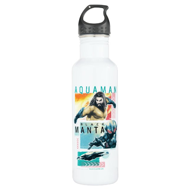 Aquaman | Modernist Aquaman & Black Manta Graphic 710 Ml Water Bottle (Front)