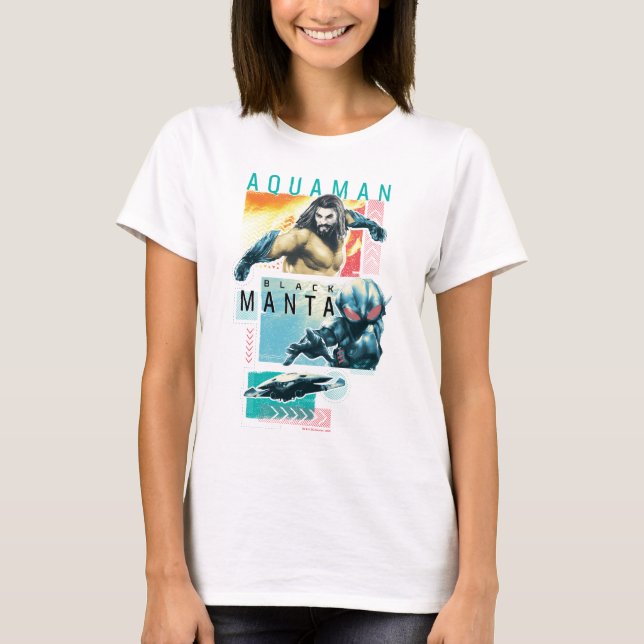 Aquaman | Modernist Aquaman & Black Manta Graphic T-Shirt (Front)