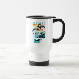Aquaman Modernist Aquaman & Black Manta Graphic Travel Mug