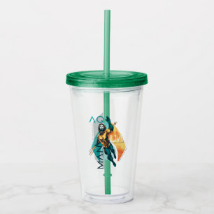 Aquaman   Modernist Aquaman Collage Acrylic Tumbler
