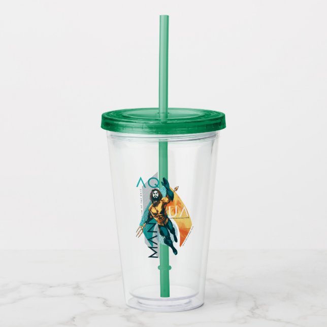 Aquaman | Modernist Aquaman Collage Acrylic Tumbler (Front)