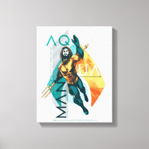Aquaman   Modernist Aquaman Collage Canvas Print