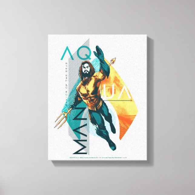 Aquaman | Modernist Aquaman Collage Canvas Print (Front)