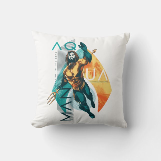 Aquaman | Modernist Aquaman Collage Cushion (Front)