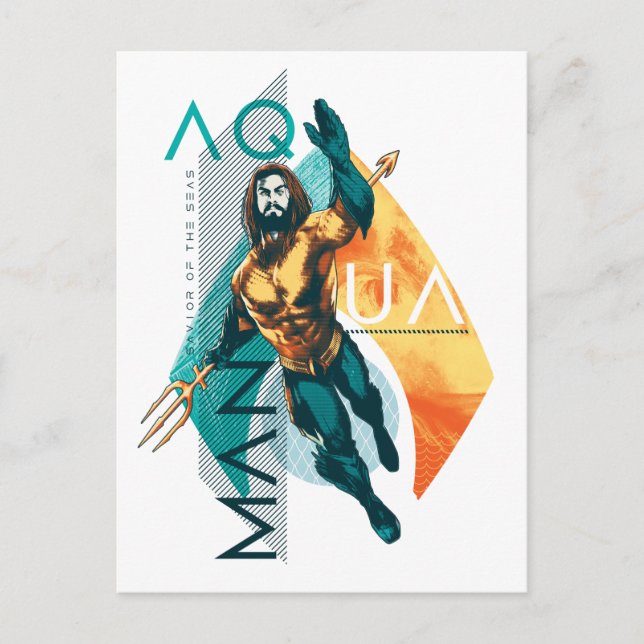 Aquaman | Modernist Aquaman Collage Postcard (Front)