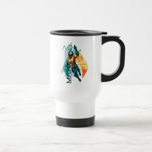 Aquaman   Modernist Aquaman Collage Travel Mug