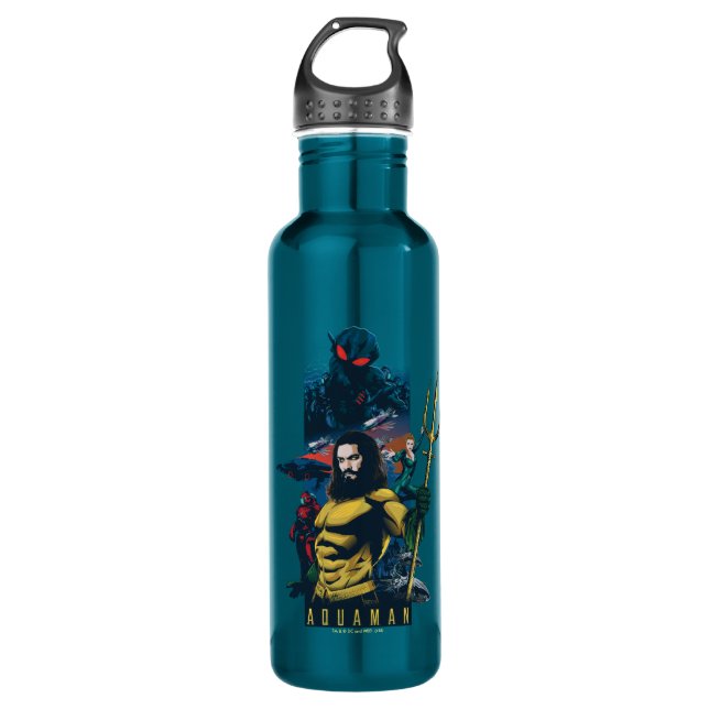 Aquaman | Orin, Mera, and Black Manta Graphic 710 Ml Water Bottle (Front)