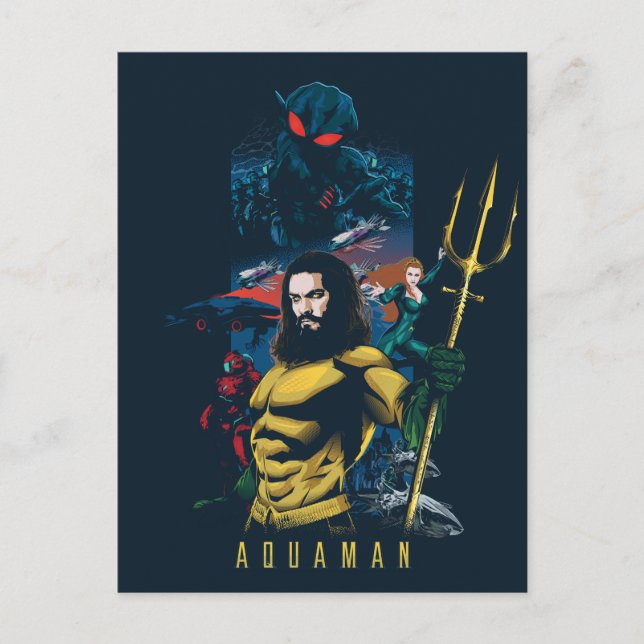 Aquaman | Orin, Mera, and Black Manta Graphic Postcard (Front)