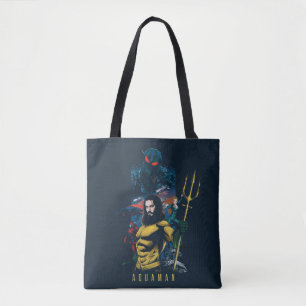 Aquaman Orin, Mera, and Black Manta Graphic Tote Bag