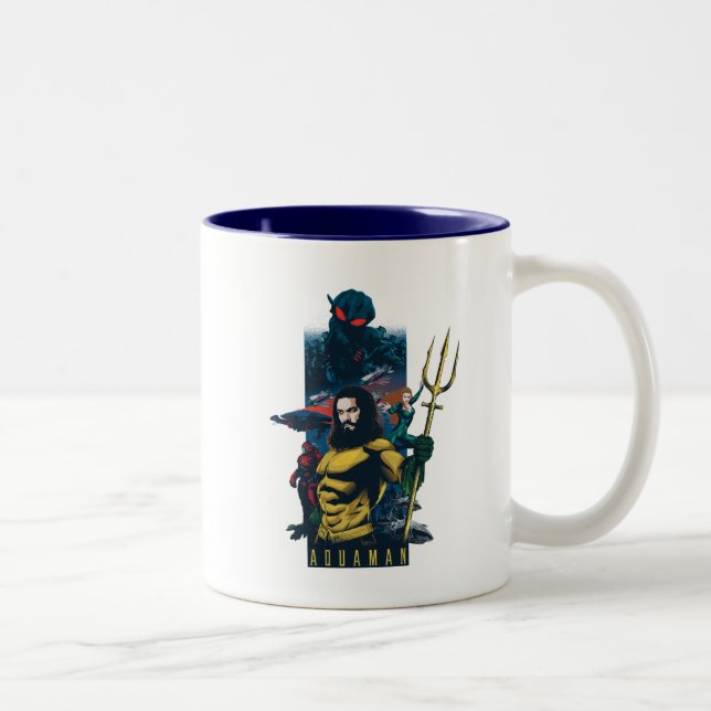 Aquaman | Orin, Mera, and Black Manta Graphic Two-Tone Coffee Mug (Right)