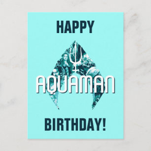 Aquaman Orin, Mera, Orm & Black Manta In Symbol Postcard