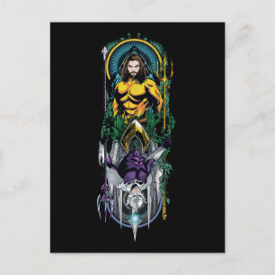 Aquaman   Orin & Orm Reversible Art Nouveau Panel Postcard