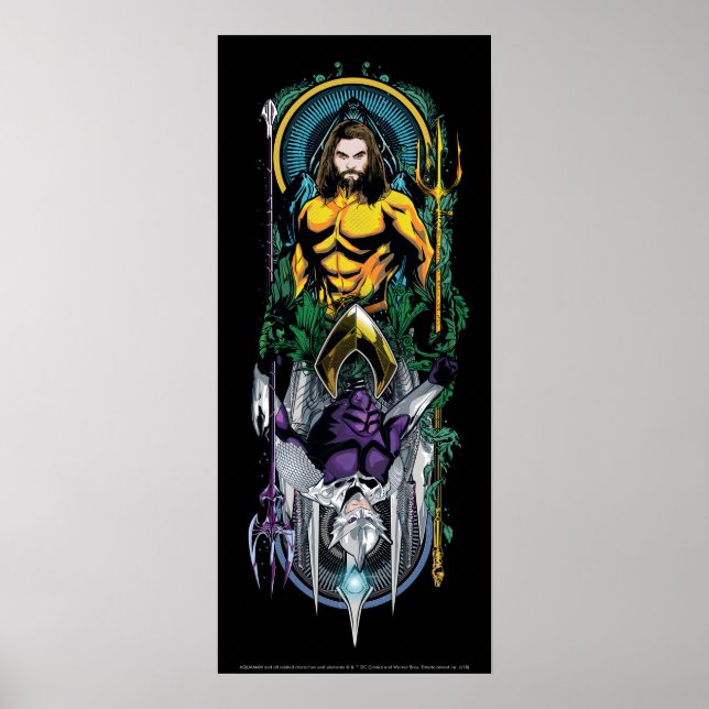 Aquaman | Orin & Orm Reversible Art Nouveau Panel Poster (Front)