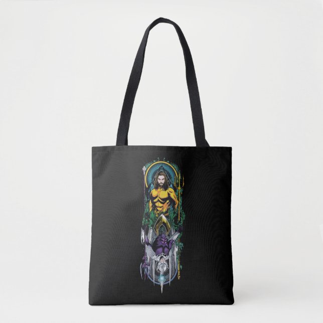 Aquaman | Orin & Orm Reversible Art Nouveau Panel Tote Bag (Front)