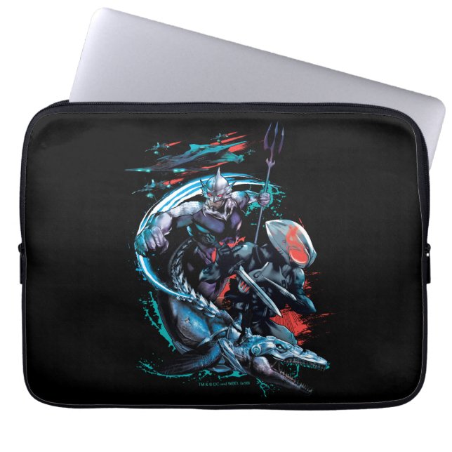 Aquaman | Orm, Black Manta, Tylosaur, & Ships Laptop Sleeve (Front)