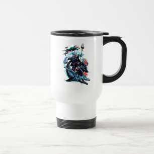Aquaman   Orm, Black Manta, Tylosaur, & Ships Travel Mug