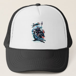 Aquaman   Orm, Black Manta, Tylosaur, & Ships Trucker Hat