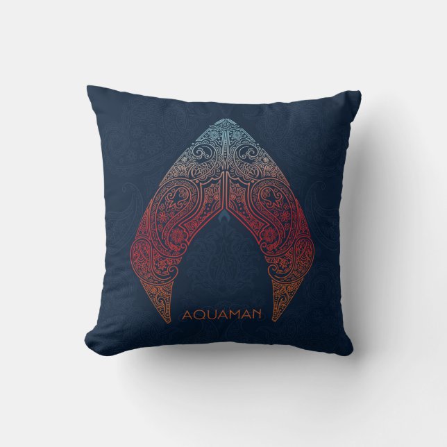 Aquaman | Paisley Aquaman Logo Cushion (Front)