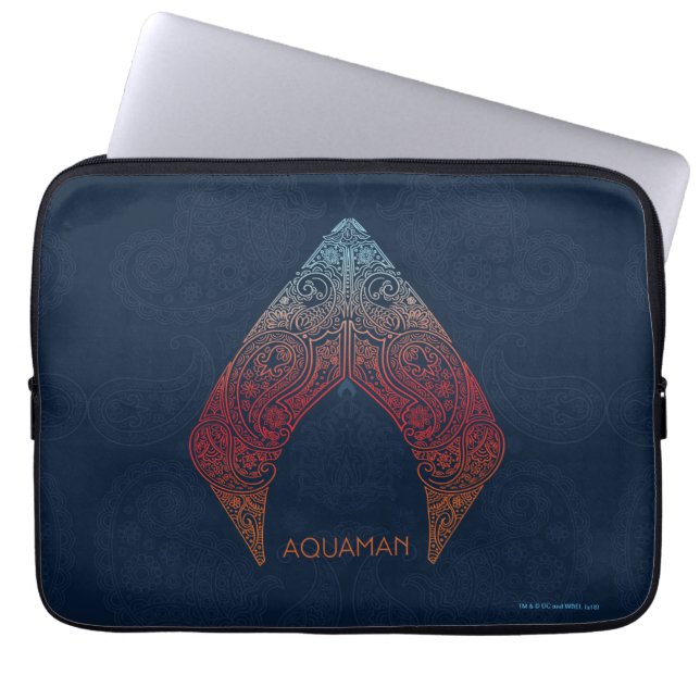 Aquaman | Paisley Aquaman Logo Laptop Sleeve (Front)