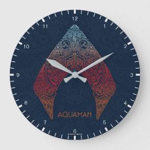 Aquaman   Paisley Aquaman Logo Large Clock
