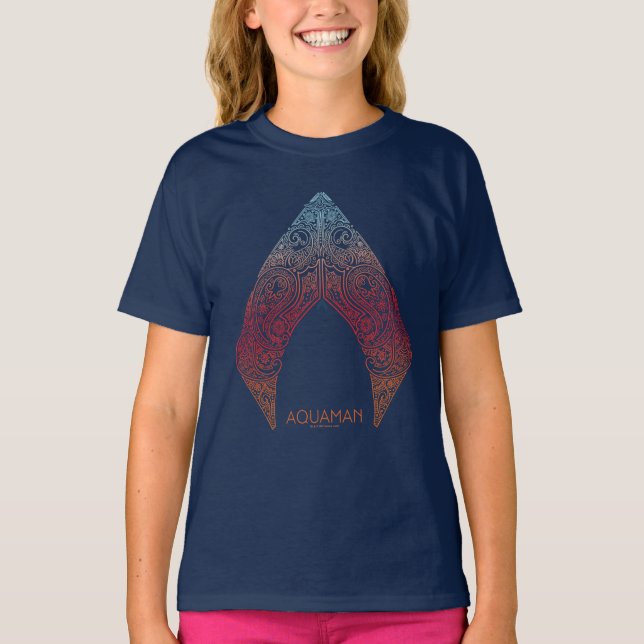 Aquaman | Paisley Aquaman Logo T-Shirt (Front)