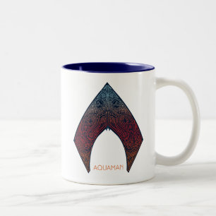 Aquaman   Paisley Aquaman Logo Two-Tone Coffee Mug
