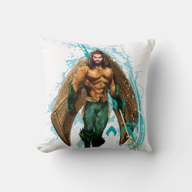 Aquaman | Prince Orin With Aquaman Logo Cushion (Front)