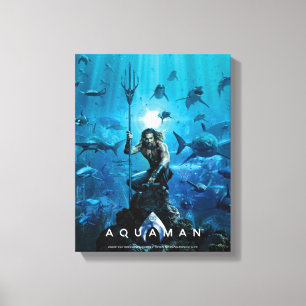 Aquaman   Prince Orin With Aquatic Animals Canvas Print