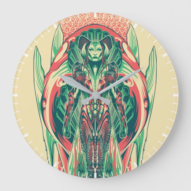 Aquaman | Queen Fisherman Art Nouveau Panel Large Clock (Front)