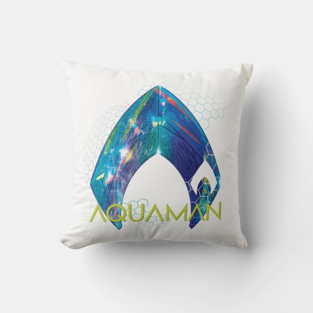 Aquaman | Refracted Aquaman Logo Cushion (Front)