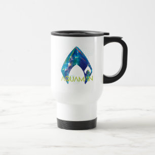 Aquaman   Refracted Aquaman Logo Travel Mug