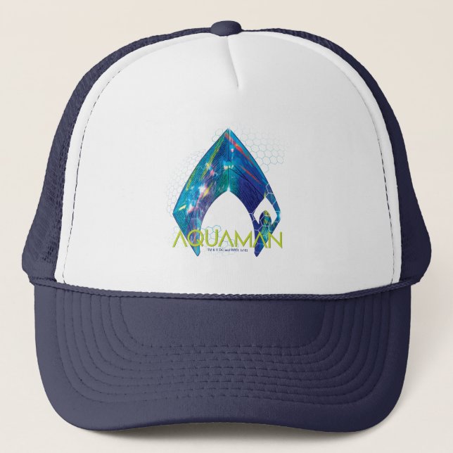 Aquaman | Refracted Aquaman Logo Trucker Hat (Front)