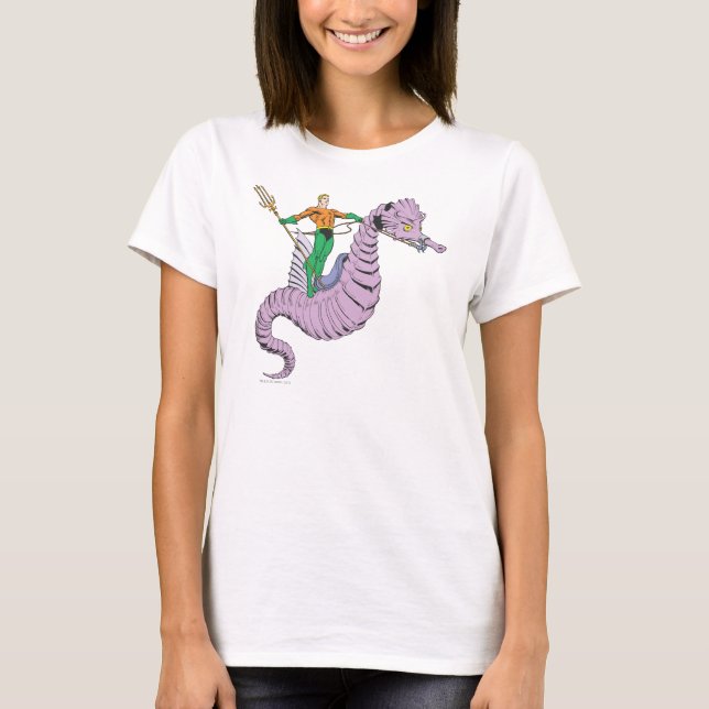 Aquaman Rides Seahorse T-Shirt (Front)