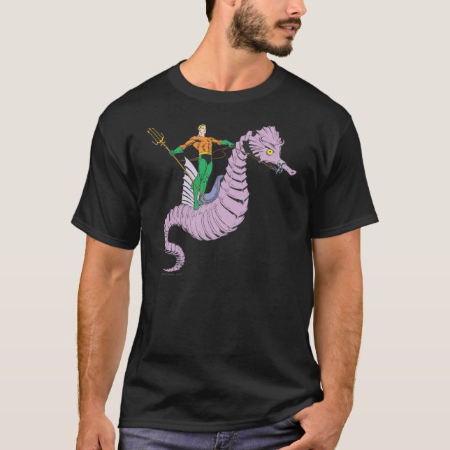 Aquaman Rides Seahorse T-Shirt (Front)